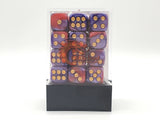 36ct 12mm D6 Dice Set: Vorpal - Red & Purple w/ Gold