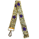 Sequin Star Straps: Blue/white