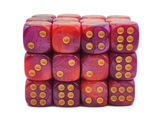 36ct 12mm D6 Dice Set: Vorpal - Rose Red & Purple w/ Gold