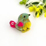 🐦 Mini Bird Cute & Whimsical Animal Acetate Hair Claw Clip: Pink