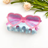 Heart Sunglasses Acrylic Hair Claw Clip – Sweet Y2K Style: Glasses