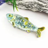 Floral Seagrass Sardine Fish Acrylic Hair Claw Clips : C