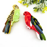 Hummingbird Hair Claw Clip, Elegant Acetate Bird Hair Clip: Hummingbird-Orange