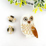 Owl Claw Clip, Large & Mini Hair Clip: Gray