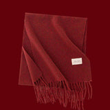 Retro Soft Wool Checkered Fringed Winter Scarf MK2BLW6W6NSW122: 1 Blue / 37*200cm