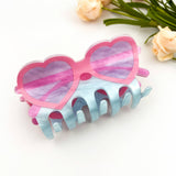 Heart Sunglasses Acrylic Hair Claw Clip – Sweet Y2K Style: Glasses