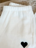 MRKT HEART SWEATPANTS- WHITE