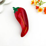 🌶️ Sweet & Spicy Pepper Hair Claw – Fun Acetate Clip: Red