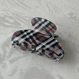 Vintage Plaid Pattern Medium Acetate Hair Clip MK2PPM6W6HCP250: Beige Plaid
