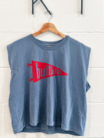 BUFFALO PENNANT CUT OFF BOXY TEE