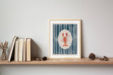 Lobster Canvas Art Print, Coastal Beach Wall Decor 8x10: 8x10