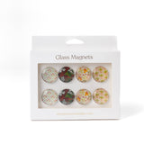Glass Magnets, Box Set of 8 Floral Magnets: Primavera