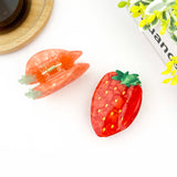 Strawberry Hair Clip,Fruit Claw Clip: Red