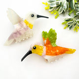 Hummingbird Hair Claw Clip, Elegant Acetate Bird Hair Clip: Hummingbird-Orange
