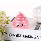 Maltose Glitter smiley Poop Squeeze Toy squishy fidget toy : Pink