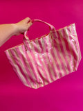 Summer Tote Bag - Pink and Ivory