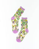FLORAL SHEER CREW SOCK