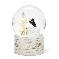 Penguin & Bear LED Light Up Snow Globe-5"H