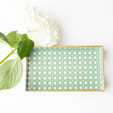 PREPPY GREEN CANE TRAY - SMALL