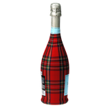 Red & Green Christmas Tartan Prosecco Bottle Wrap