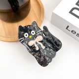 Tilt Head Cat Hair Clip, Acetate Claw Clip: White