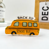 School Bus Acrylic Hair Claw Clip: Yellow