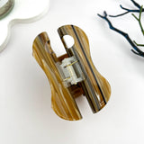 Wood Grain Palette Acetate Hair Claw Clip: Brown