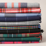 Cashmere Feel Plaid Pattern Scarf - Fringed Edges: SW-25 / ONE SIZE