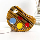 Wood Grain Palette Acetate Hair Claw Clip: Brown