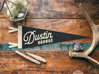 Custom Heritage Name Felt Pennant - Bold: Red & Cream / Large Pennant