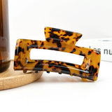 Rectangular Acetate Hair Claw, Premium Quality Hair Clip: Whit Pink Purple