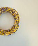 Game Day Bracelets Seed Bead Gold Filled Stretch Bracelets : Red White Cobalt Blue / Gold Filled
