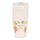 Gold Foil Frost Cups - Mistletoe and Mahj: 5.75" SQ x 1.25" D, Napkin: 5" SQ