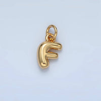 16K Gold Filled 10mm Initial Letter Chubby Balloon Mini Charm | A1591 - A1603: Letter B