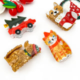 Christmas Festive Acrylic Printed Hair Claw: F