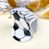 Ball Hair Clip Collection Basketball Football: WhiteBaseball