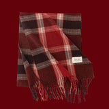 Retro Soft Wool Checkered Fringed Winter Scarf MK2BLW6W6NSW122: 1 Blue / 37*200cm