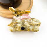 Cute Sitting Deer Hair Claw Clip, Acetate  Animal Hair Clips: Deer