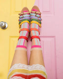 CANDY STRIPE RUFFLE CREW SOCK
