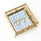 PREPPY BLUE CANE COCKTAIL NAPKINS
