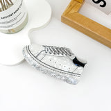 Simple sneaker Animal hair claw clip: White