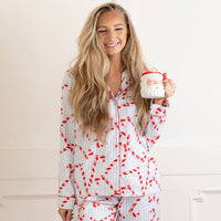 Candy Cane Stripe Flannel PJ Set: XS/S