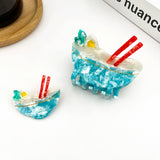 Acetate Noodle Hair Clip, Crocodile or Claw Style: Claw Clip