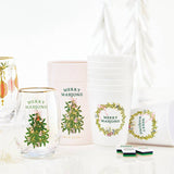 Gold Foil Frost Cups - Merry Mahjong: 5.75" SQ x 1.25" D, Napkin: 5" SQ