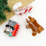 Christmas Cane Hair Claw Clip, Gingerbread Man Hair Clip: Cane