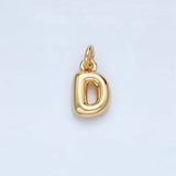 16K Gold Filled 10mm Initial Letter Chubby Balloon Mini Charm | A1591 - A1603: Letter D