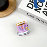 Cartoon Coffee Cup Claw Clip: Blue