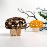 Mushroom Plant Acetate Hair Claw Clip: Brown
