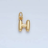 16K Gold Filled 10mm Initial Letter Chubby Balloon Mini Charm | A1591 - A1603: Letter B