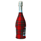 Red & Green Christmas Tartan Prosecco Bottle Wrap